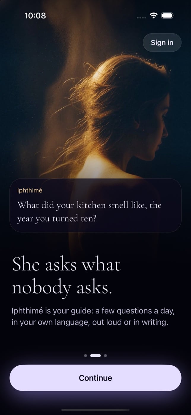 She asks what nobody asks: Iphthimé and her first question